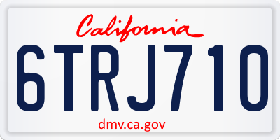 CA license plate 6TRJ710