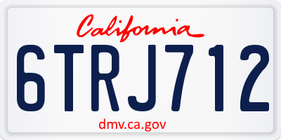 CA license plate 6TRJ712