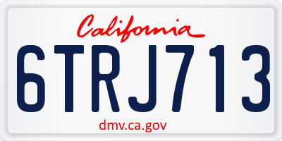 CA license plate 6TRJ713