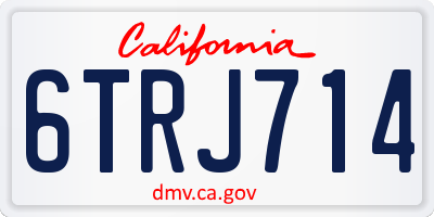 CA license plate 6TRJ714