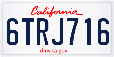 CA license plate 6TRJ716