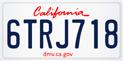 CA license plate 6TRJ718