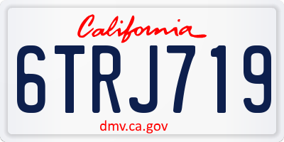 CA license plate 6TRJ719
