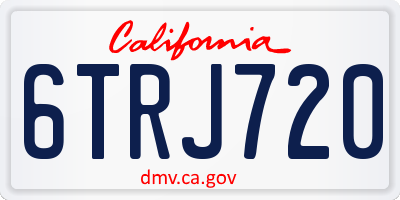 CA license plate 6TRJ720