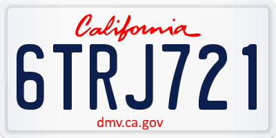 CA license plate 6TRJ721