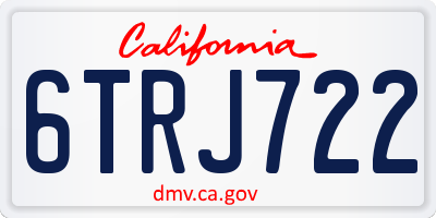 CA license plate 6TRJ722