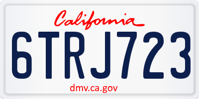 CA license plate 6TRJ723