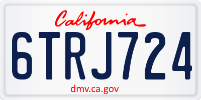 CA license plate 6TRJ724
