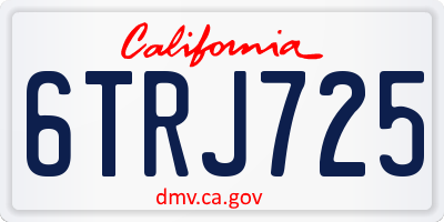 CA license plate 6TRJ725