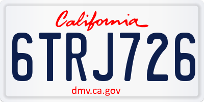 CA license plate 6TRJ726