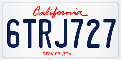 CA license plate 6TRJ727