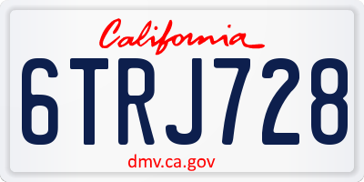 CA license plate 6TRJ728