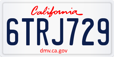 CA license plate 6TRJ729