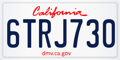 CA license plate 6TRJ730
