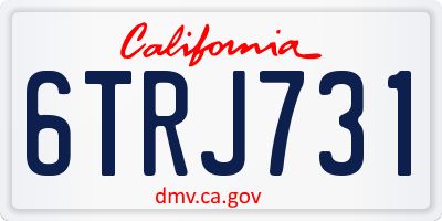 CA license plate 6TRJ731