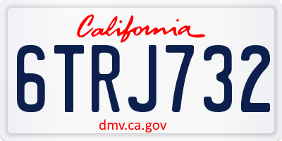 CA license plate 6TRJ732