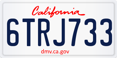 CA license plate 6TRJ733