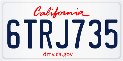 CA license plate 6TRJ735