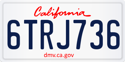 CA license plate 6TRJ736