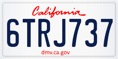 CA license plate 6TRJ737