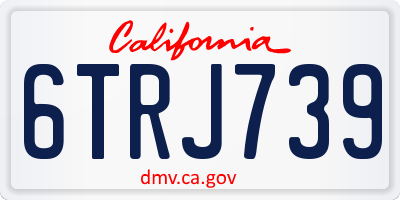CA license plate 6TRJ739