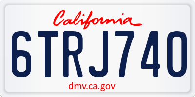 CA license plate 6TRJ740