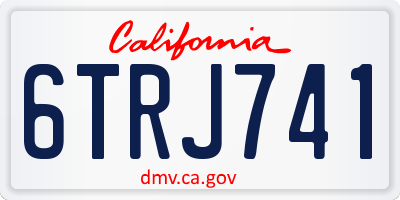 CA license plate 6TRJ741