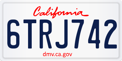 CA license plate 6TRJ742