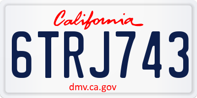 CA license plate 6TRJ743