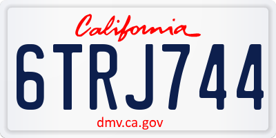 CA license plate 6TRJ744