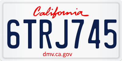 CA license plate 6TRJ745