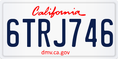 CA license plate 6TRJ746