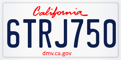 CA license plate 6TRJ750