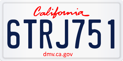 CA license plate 6TRJ751