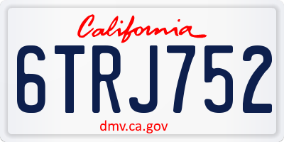 CA license plate 6TRJ752