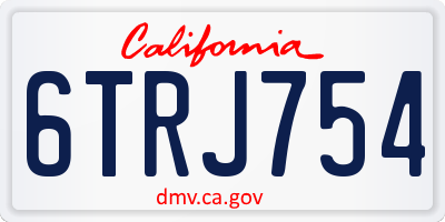 CA license plate 6TRJ754