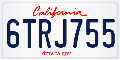 CA license plate 6TRJ755