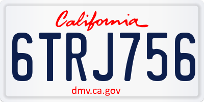 CA license plate 6TRJ756