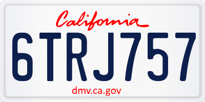 CA license plate 6TRJ757