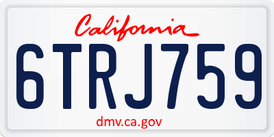 CA license plate 6TRJ759