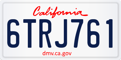 CA license plate 6TRJ761