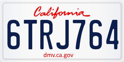 CA license plate 6TRJ764