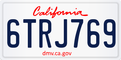 CA license plate 6TRJ769