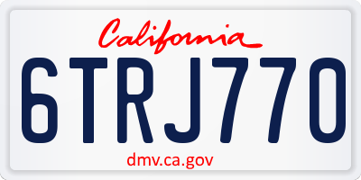 CA license plate 6TRJ770