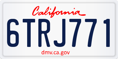 CA license plate 6TRJ771