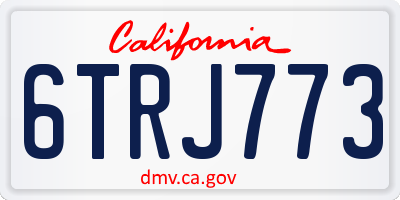CA license plate 6TRJ773