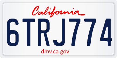 CA license plate 6TRJ774