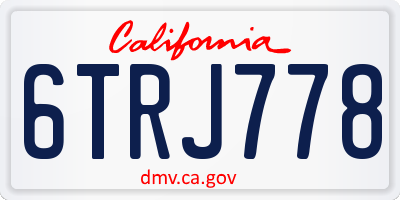 CA license plate 6TRJ778