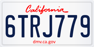 CA license plate 6TRJ779