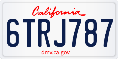 CA license plate 6TRJ787